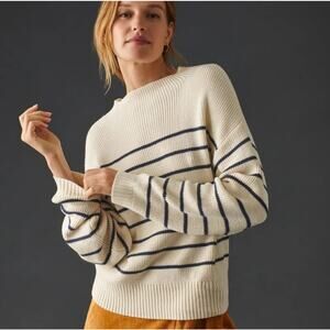 Maeve Anthropologie Striped Mock Neck Sweater NWT